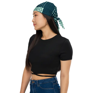 Polyester Bandana - Green Checkered Sustainable Style - Dipaliz - Bandanas & Headties