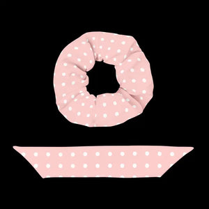 White Polka Dots Scrunchie - Eco Friendly Hair Tie - Dipaliz - Ponytail Holders