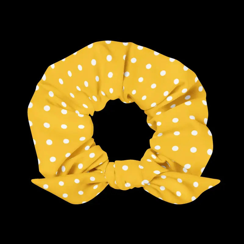 White Polka Dot Scrunchie: Style Meets Sustainability - Hair Accessory