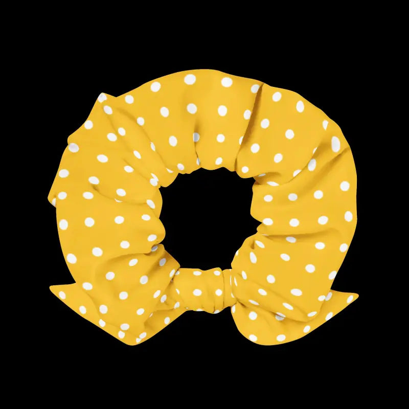 White Polka Dot Scrunchie: Style Meets Sustainability - Hair Accessory