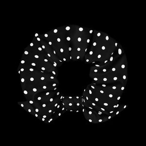 White Polka Dots Eco Scrunchie - Sustainable Hair Tie - Dipaliz - Ponytail Holders