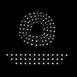 White Polka Dots Eco Scrunchie - Sustainable Hair Tie - Dipaliz - Ponytail Holders