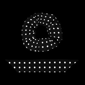 White Polka Dots Eco Scrunchie - Sustainable Hair Tie - Dipaliz - Ponytail Holders