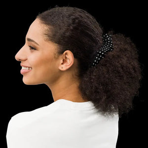 White Polka Dots Eco Scrunchie - Sustainable Hair Tie - Dipaliz - Ponytail Holders