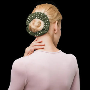Green Scrunchie White Polka Dots Hair Accessory - Dipaliz - Accessories