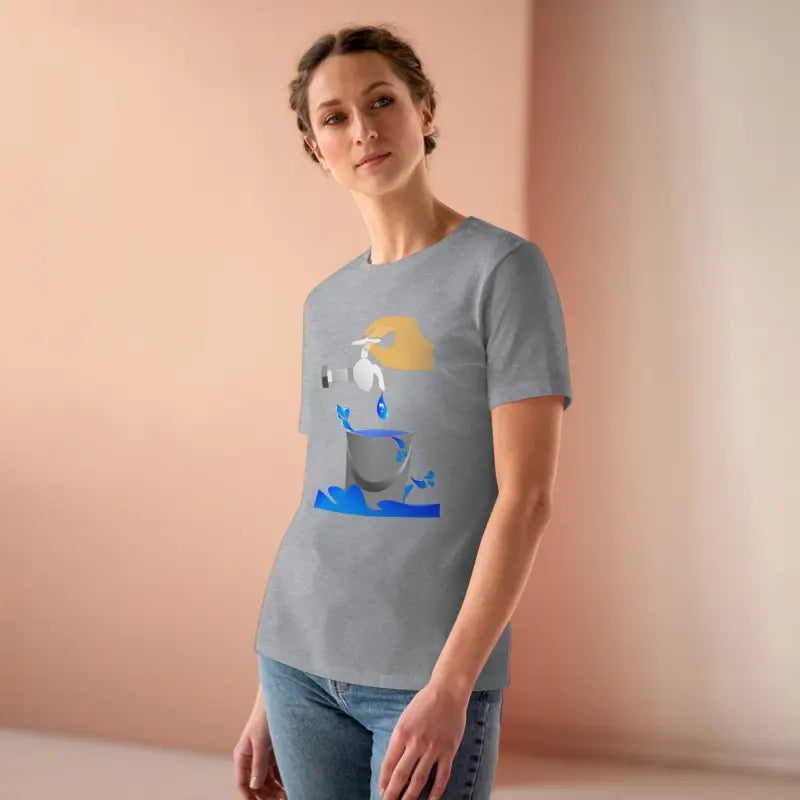 Eco-chic Women’s Premium Tee: Fashion Meets Water Savings - Athletic Heather / s T-shirt