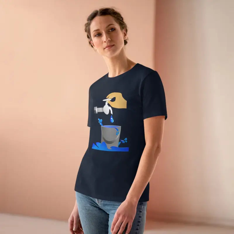 Eco-chic Women’s Premium Tee: Fashion Meets Water Savings - Navy / s T-shirt