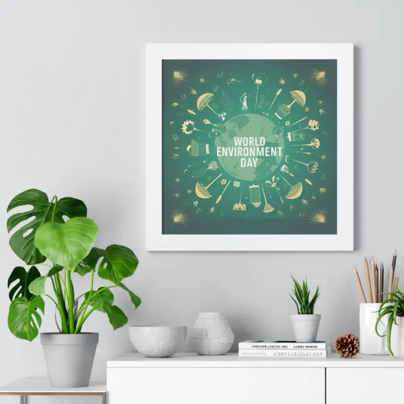 Eco-chic World Environment Day Vertical Framed Poster