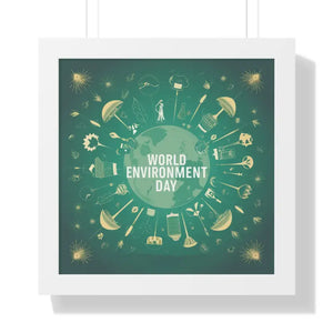 World Environment Day Framed Vertical Poster Photo Paper - Dipaliz - 16″ x / White - Posters Prints & Visual Artwork