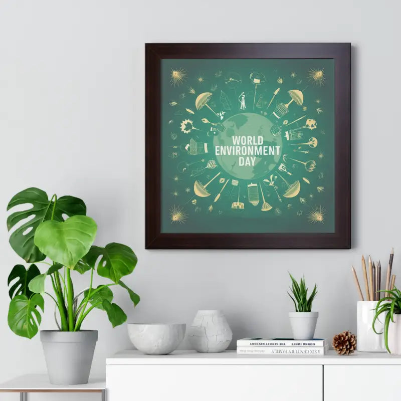 Eco-chic World Environment Day Vertical Framed Poster