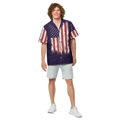 Eco-friendly American Flag Shirt for a Cool Sustainable Summer - Button