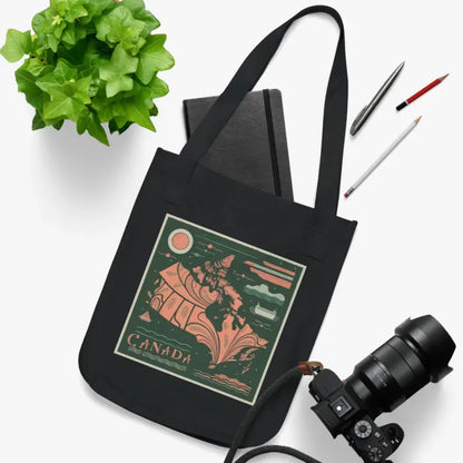 Wave your Eco-friendly Canada Day Canvas Tote with Pride - one Size / Black Bags