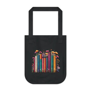 Eco Friendly Tote Bag Books and Flowers Organizer - Dipaliz - Bags
