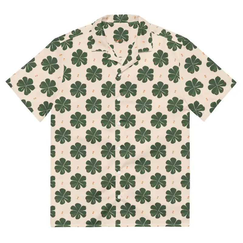 Unleash the Luck with Clover Leaf Eco Unisex Button Shirt