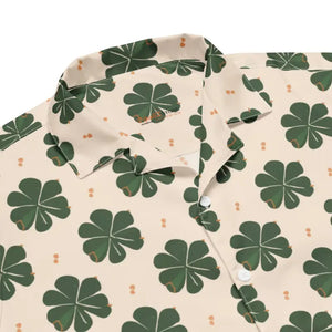 Unisex Button Shirt - Clover Leaf Print St Patricks Day - Dipaliz - Shirts
