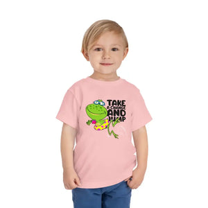 Short Sleeve Toddler Tee Eco Cotton Frog Print - Dipaliz - Pink / 2t - Baby & Tops