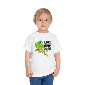 Short Sleeve Toddler Tee Eco Cotton Frog Print - Dipaliz - White / 2t - Baby & Tops