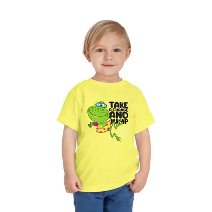 Eco-friendly Frog Short Sleeve Tee for Toddlers - Yellow / 2t Kids Clothes