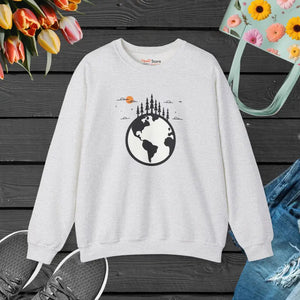Earth Day Sweatshirt Sustainable Crewneck Planet Design - Dipaliz - Ash / s - Sweatshirts