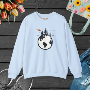 Earth Day Sweatshirt Sustainable Crewneck Planet Design - Dipaliz - Light Blue / s - Sweatshirts