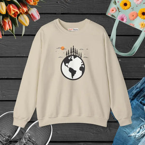 Earth Day Sweatshirt Sustainable Crewneck Planet Design - Dipaliz - Sand / s - Sweatshirts