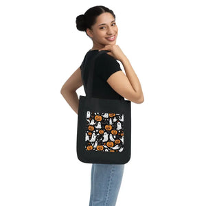 Halloween Canvas Tote - Eco-friendly Jack o Lanterns Design - Dipaliz - one Size / Black - Bags