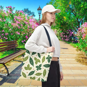 Eco Leaf Pattern Tote Bag Stylish Reusable Canvas Dipaliz - Bags