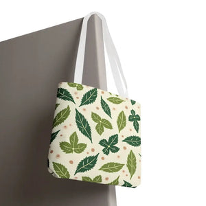 Eco Leaf Pattern Tote Bag Stylish Reusable Canvas Dipaliz - Bags