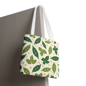 Eco Leaf Pattern Tote Bag Stylish Reusable Canvas Dipaliz - Bags