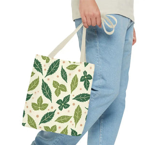 Eco Leaf Pattern Tote Bag Stylish Reusable Canvas Dipaliz - Bags
