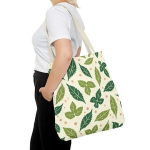 Eco Leaf Pattern Tote Bag Stylish Reusable Canvas Dipaliz - Bags