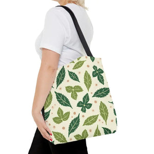 Eco Leaf Pattern Tote Bag Stylish Reusable Canvas Dipaliz - Bags