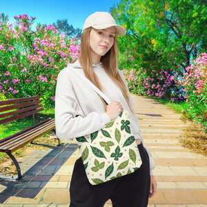 Eco Leaf Pattern Tote - Stylish Reusable Canvas - Dipaliz - Bags