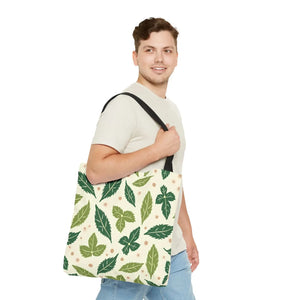 Eco Leaf Pattern Tote - Stylish Reusable Canvas - Dipaliz - Bags