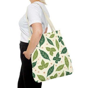 Eco Leaf Pattern Tote - Stylish Reusable Canvas - Dipaliz - Bags