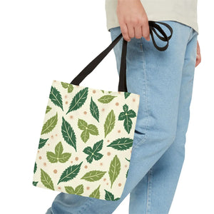 Eco Leaf Pattern Tote - Stylish Reusable Canvas - Dipaliz - Bags