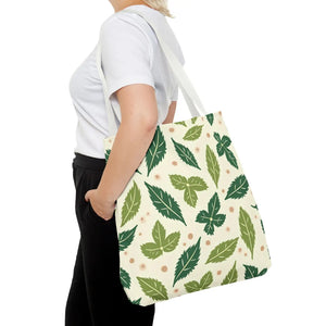 Eco Leaf Pattern Tote - Stylish Reusable Canvas - Dipaliz - Bags