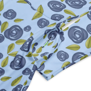 Dresses - Blue Roses Long Sleeve Midi Dress Eco Fashion - Dipaliz