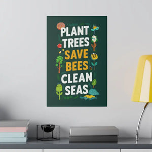 Matte Canvas Wall Art - Plant Trees Save Bees - Dipaliz - Posters Prints & Visual Artwork