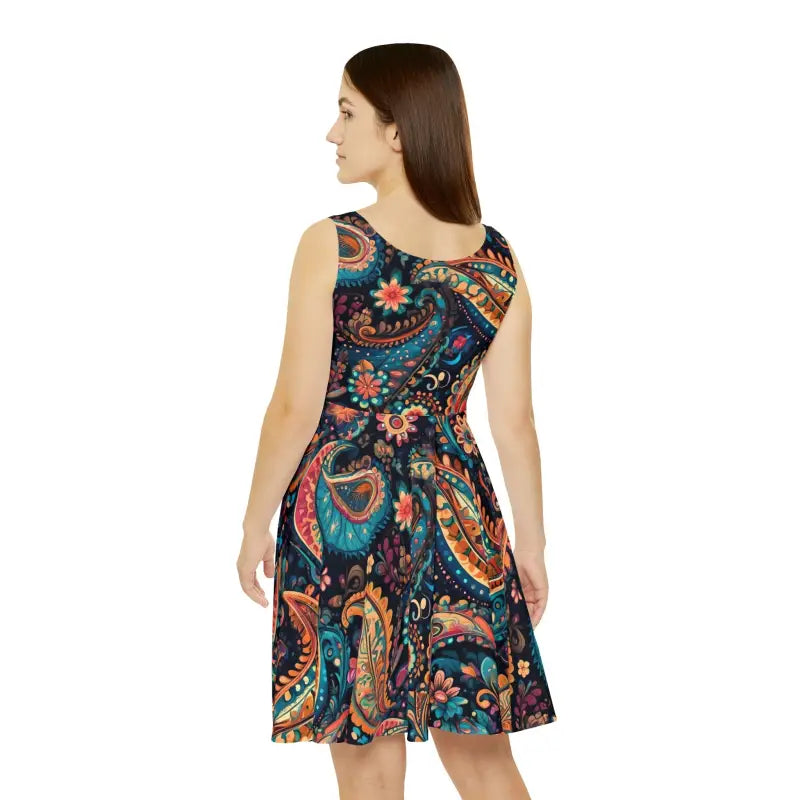 Eco-friendly Paisley Skater Dress for Women - All Over Prints