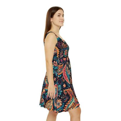 Eco-friendly Paisley Skater Dress for Women - All Over Prints