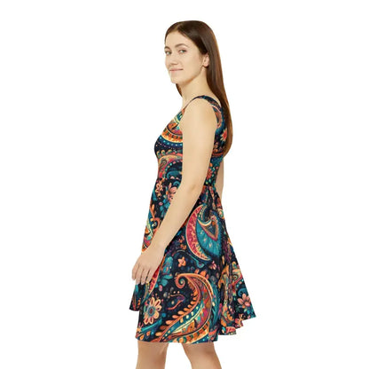 Eco-friendly Paisley Skater Dress for Women - All Over Prints