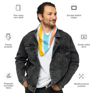 Print Bandana Pastel Stripes Eco Polyester Accessory - Dipaliz - Bandanas & Headties