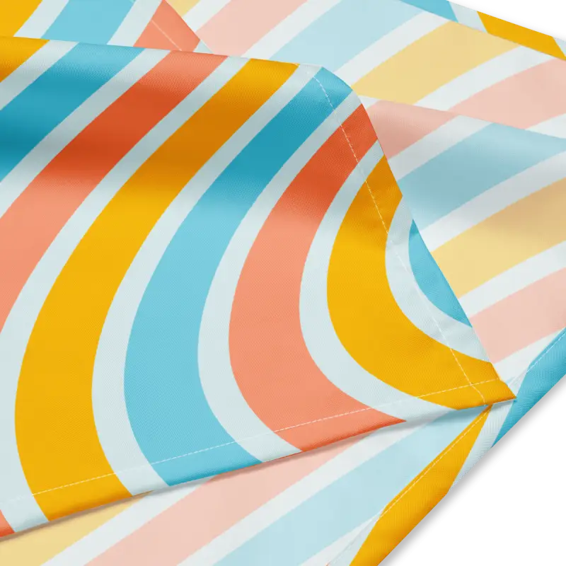 Eco-friendly Pastel Striped Polyester Bandana - and Scarves