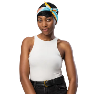 Print Bandana Pastel Stripes Eco Polyester Accessory - Dipaliz - m - Bandanas & Headties