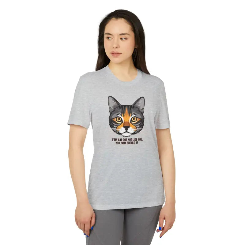 Eco-chic Cat Approved Recycled Polyester Adidas Tee - Grey Three Heather / s T-shirt