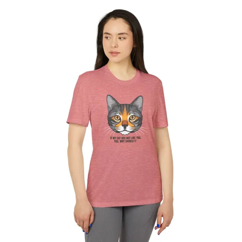 Eco-chic Cat Approved Recycled Polyester Adidas Tee - Power Red Heather / s T-shirt