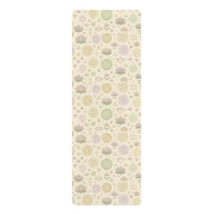 Rubber Yoga Mat Floral Design Home Workout Gear by Dipaliz - 24” x 70” - & Pilates Mats