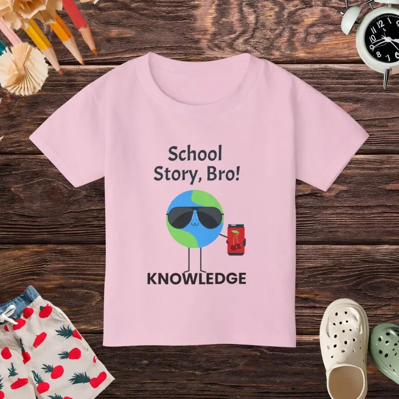 Super Soft School Story Bro Eco-friendly Toddler Tee - Light Pink / 2t Kids Clothes