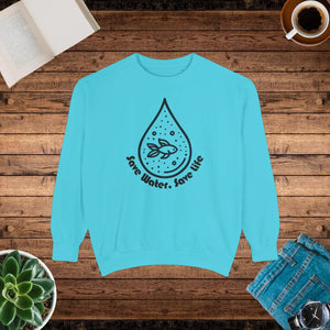 Unisex Eco Sweatshirt Save Water - Modern Home Decor - Dipaliz - Sweatshirts - s